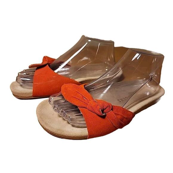 Jack Rogers Shoes - Jack Rogers Orange Suede Flat Sandals Size 7.5 Very Little Wear